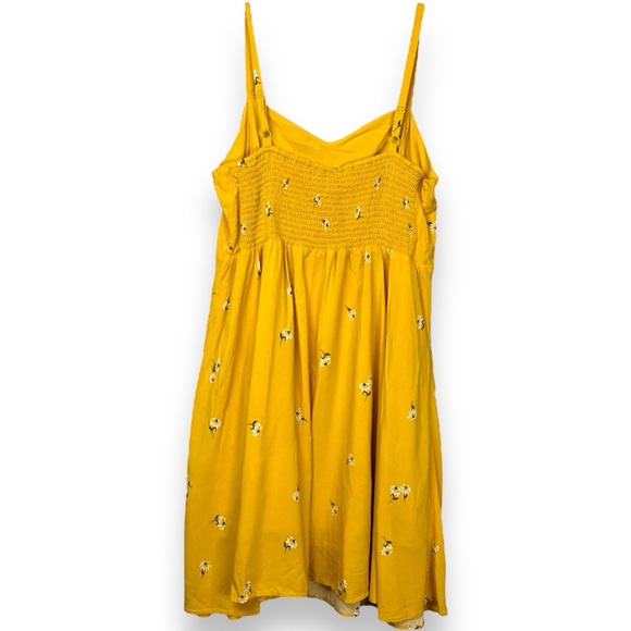 Old Navy Yellow Floral Cami Sleeveless A-Line Knee Length Midi Dress size Large - Picture 3 of 6